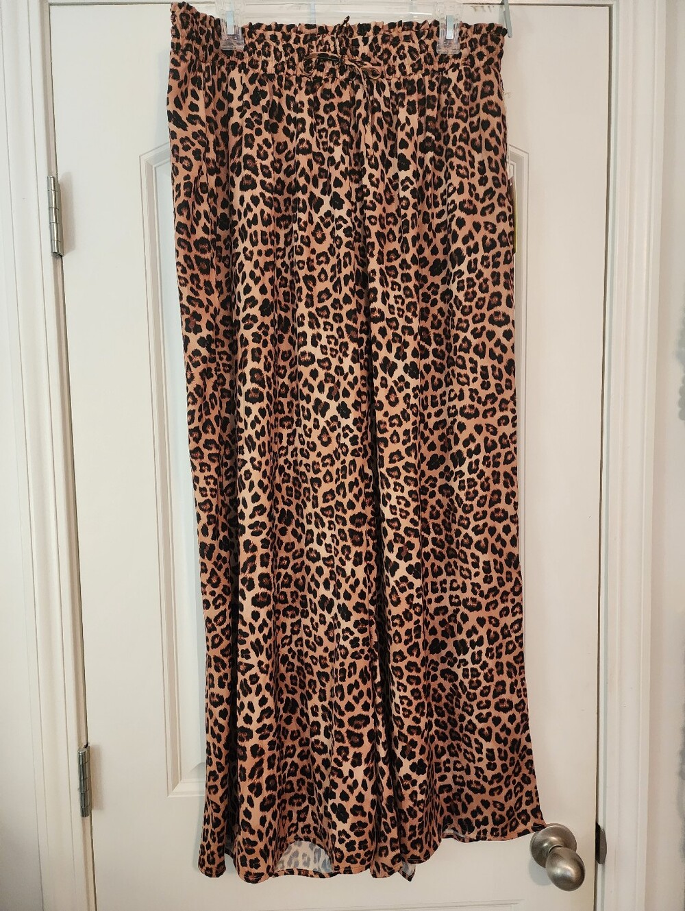 Summersalt NWT Leopard Print Wide-Leg Elastic-Waist Drawstring Pants Large